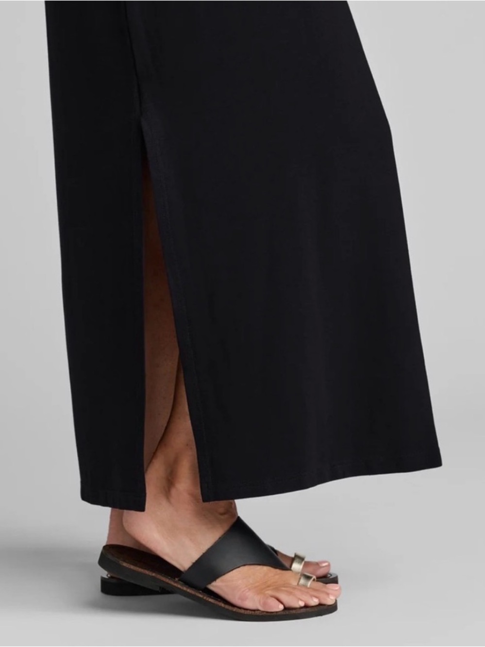 FLAX Black Maxi Dress Women’s Casual Slow Fashion Size M - Picture 4 of 4